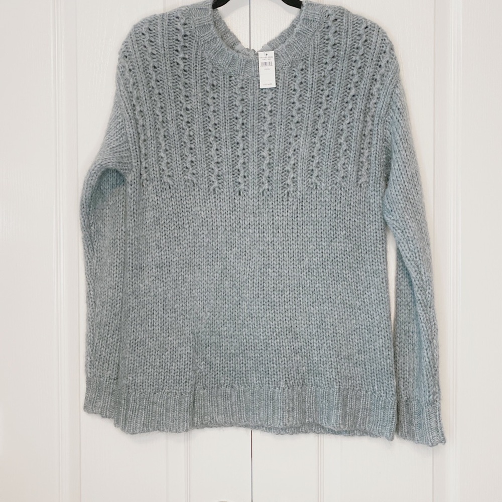 Aerie Woman’s Chunk Knit Sweater With Open Back Size XS Teal